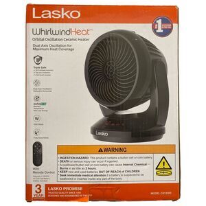 Lasko Whirlwind Heat Orbital Oscillation Ceramic Space Heater with Remote